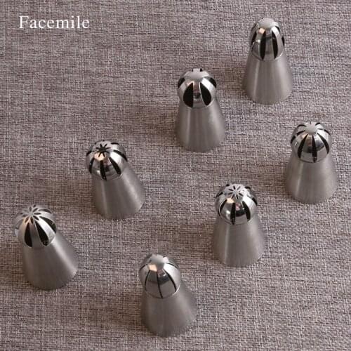 Facemile 7pcs Large Size Icing Nozzle Decorating Tip Sugarcraft Cake Decorating Tools Baking Tools Bakeware set 53040