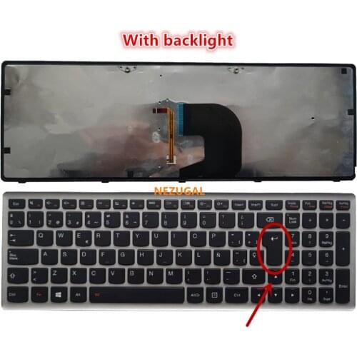 UI/USKeyboard For Lenovo Ideapad Z500 Z500A Z500G P500 P500A Laptop UI English laptop keyboard silver With Backlit US