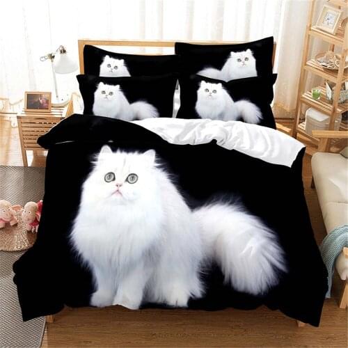 3D Cat Bedding Set Queen Bedding Duvet Cover Set Bedding Set Bed Cover Cotton Queen Bedroom Bed Cover Set Bed Set Bedding