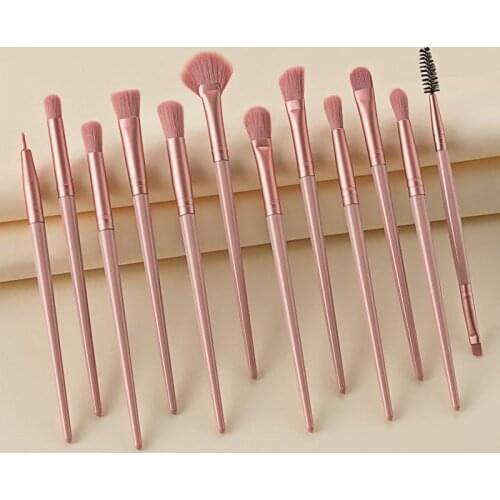 12pcs Makeup Brushes Tool Set Eye Shadow Brush Lip Brush Foundation Blush Blending Powder Brush Cosmetics Tool For Female
