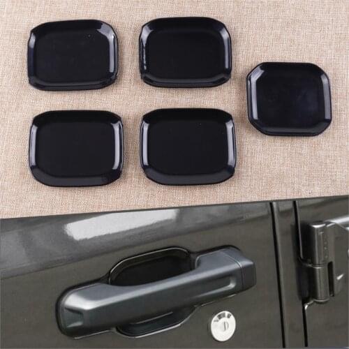 DWCX 5pcs Black ABS Glossy Black Exterior Door Handle Bowl Cover Cup Trim fit for Jeep Wrangler JL 2018 2019 4-Door