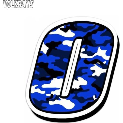 Volkrays Personality Numbers Car Sticker Vinyl Camouflage Blue Decal Decoration Accessories Waterproof Sunscreen Decl,13cm*10cm