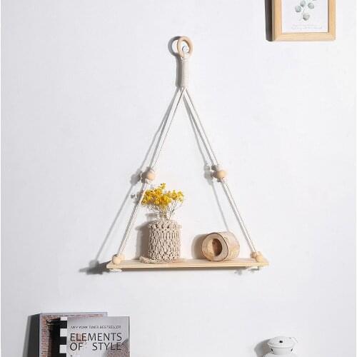 Boho style shelf wall decoration hand-woven wall hanging flower stand tassel wall decoration