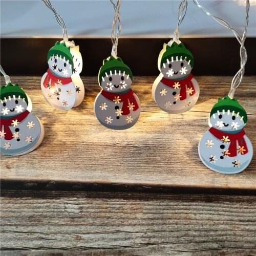 New Year Santa Snowman Fairy Lights String Christmas Decoration for Home Christmas Tree Decor Navidad Holiday Garland Navidad