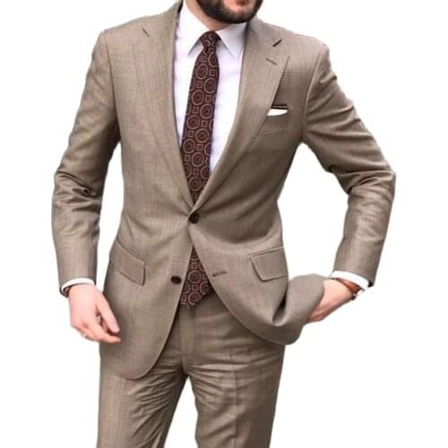 Slim Fit Men Suits for Wedding 2 Piece Custom Made Groom Tuxedo Jacket with Pants New Male Fashion Costume 2022