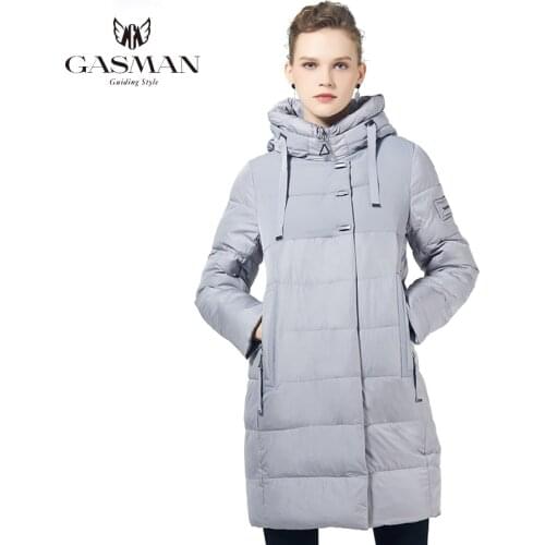 GASMAN 2021 Winter Women Parka New Collection Windproof Womens Thick Coat Hooded European Style Womens Warm Down Jacket 17616