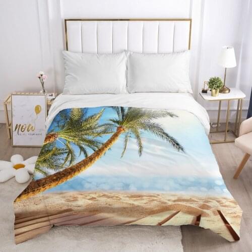Landscape Duvet cover Quilt/Blanket/Comfortable Case 140x200 240x220 240x260 Queen King Single Bedding for Home sandy beach