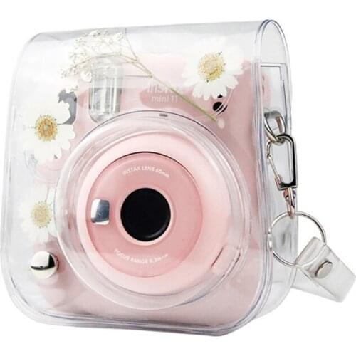 Transparent Small Instant Camera Bag PVC Protector Cover Case With Shoulder Strap For Fujifilm Instax Mini 11/9/8
