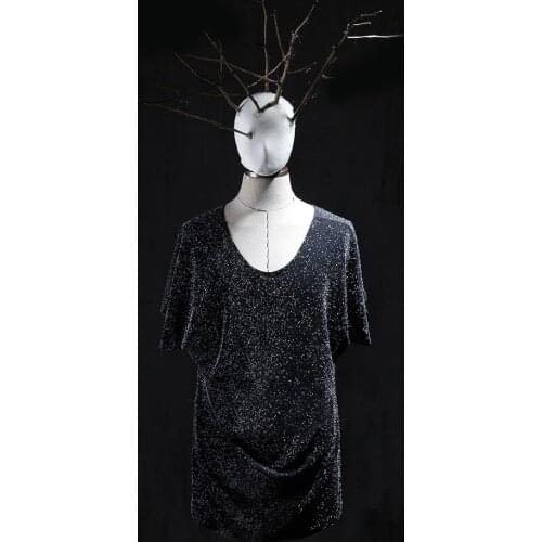 S-4XL 2017 New Mens clothing fashion GD Hair Stylist Wave point sequins t-shirt plus size singer costumes