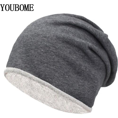 YOUBOME Skullies Beanies Winter Hats For Men Knitted Hat Women Baggy Mask Soft Winter Beanie Gorros Bonnet Warm Male Hat Caps