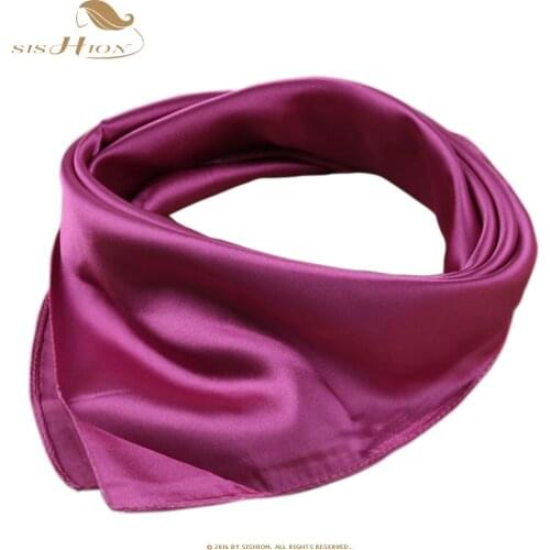 SISHION Soft Silk Square Scarf Scarves Bandanas Head Wrap Shawl Female Elegant Silk Scarf Fashion Ladies Accessories SD0013