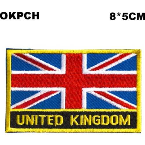 United Kingdom Rectangular Shape Flag patches embroidered flag patches PT0210-R