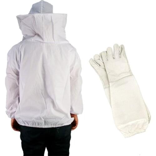 1 set Beekeeping Jacket And Gloves Beekeeper Suit For Beekeeping Jacket Protect Clothes Beekeeping Equipment Apiculture