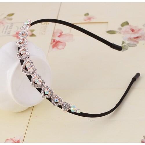 1PCS Fashion Women Girls Butterfly Circle Loveheart Bowtie Headband Crystal Rhinestone Flower Hairband Barretes Hair Accessories
