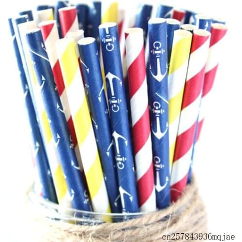 1000pcs Disposable Paper Straws Beverage Drinking Straws Disposable Yellow Floral Series Drink Straw