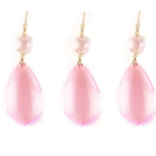 14mm Crystal Octagon Beads+50mm Teardrop Pendants garland strands For Wedding Decor Birthday Cake topper Supply Fashion