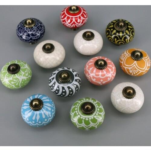 1x Fashion pastorale ceramic knob drawer cabinet knob handle Porcelain dresser cupboard furniture decorative pull knob