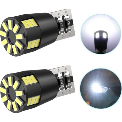 2pcs T10 W5W LED Bulbs Canbus 3014SMD Car Parking Position Lights Interior Map Dome Lights 6000K White red blue 12V For BMW Audi