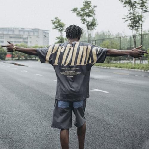 2021 retro personality LOGO printed couples T-shirts men and women hip-hop street loose short sleeves T