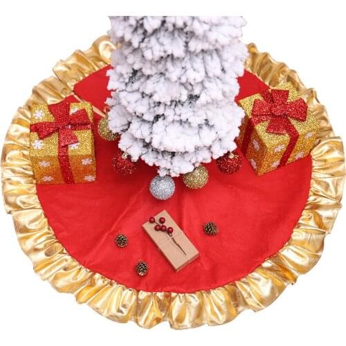 36" Phnom Penh Christmas Tree Skirt New Year Decoration Ruffle Edge Xmas Tree Foot Cover Carpet Merry Christmas Supplies