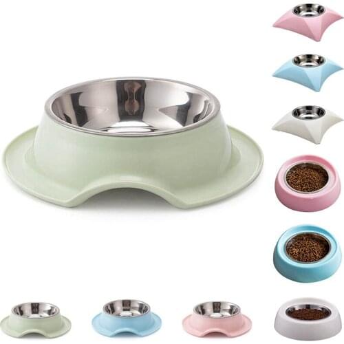 400ML Stainless Steel Pet Bowl Star Round Shape Cat Dog Food Bowl Non-slip Puppy Bowl Pet Feeders Drinking Dish Feeder