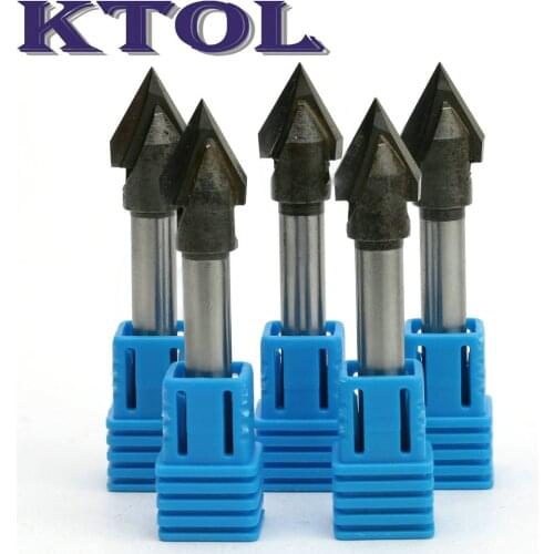 5pc 6x10mm 60 Degree V Groove Router Bit Tungsten Carbide Milling Cutter Woodworking Tools 3D Wood Engraving Bits CNC Mill Tool