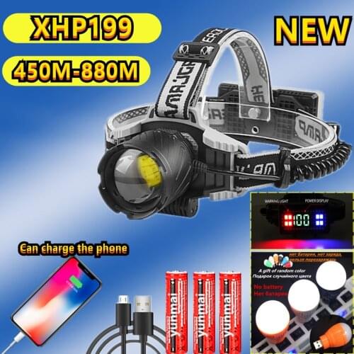 900000 LM XHP199 LED Headlight XHP90 High Power Head Lamp Torch USB 18650 Rechargeable XHP70 Head Light XHP90 Zoom LED Headlamp