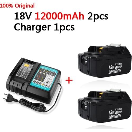 100% Original For Makita 18V 12000mAh Rechargeable Power Tools Battery with LED Li-ion Replacement LXT BL1860B BL1860 BL1850