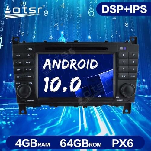 For Benz C-Class W203 2004-2007 Android Radio Car Multimedia Car GPS Navigation PX6 64GB Auto Stereo Head Unit Radio Recorder