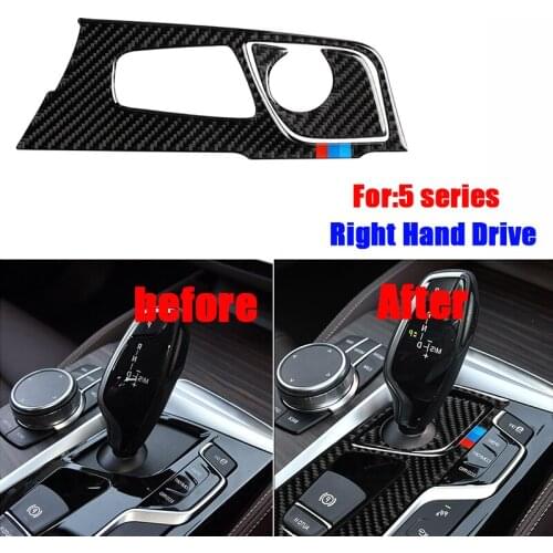 Automobiles Interior Carbon Fiber M Style Gearshift Panel and Gear Set Car stickers and Decals For BMW 5 Series G30 Accessories