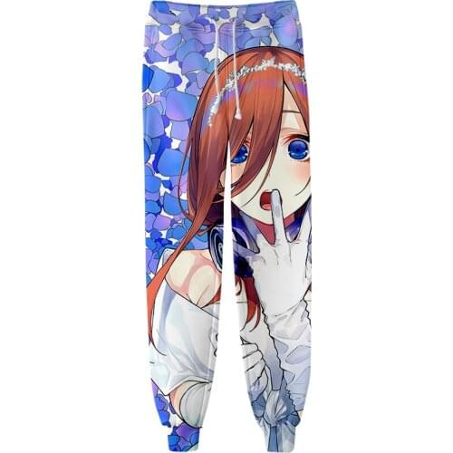 The Quintessential Quintuplets 3D Print Men/Women Neutral StyleThreaded Bunched Trousers Kawaii Threaded Bunched Leg Pants