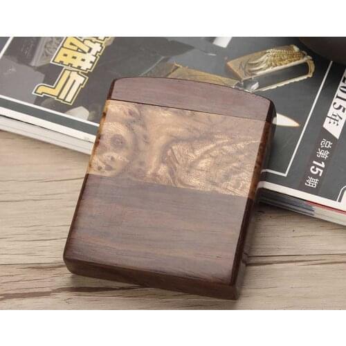 Splicing Wood Grain Cigarette Case Handmade Flip Personalized Mens Portable Storage Sealed High-Grade Valentines Day Gift