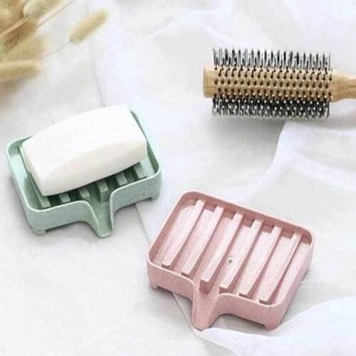 Wheat Straw Soap Dishes Storage Holder Soap Box Tray Drain Holder Non Slip Bath Tools