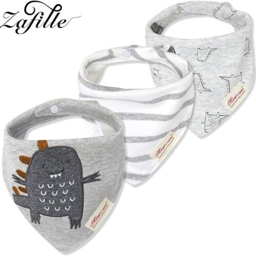 ZAFILLE Baby Scarf 3pcs Organic Cotton Baby Bibs Muslin Bandana Bibs Newborn Baby Infant Baby Stuff Toddler Waterproof Baby Bibs