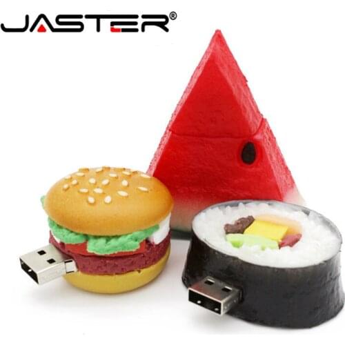 JASTER hamburger food usb flash drive creative sushi watermelon pendrive pen drive 64gb 16gb 32gb memory stick u disk gift toy