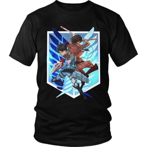 Attack On Titan Eren Jaeger T Shirt Men Cotton Tshirt Urban Tee Short Sleeve Shingeki No Kyojin T-shirt Loose Fit Clothing Merch