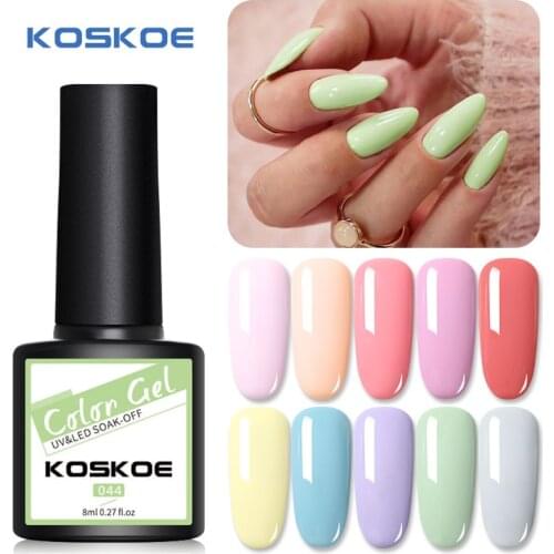 KOSKOE 8ml Gel Nail Polish Hybrid Soak Off UV LED Nail Art Design for Nail DIY Health Gel Nail Varnish Base Coat Matte Top Coat