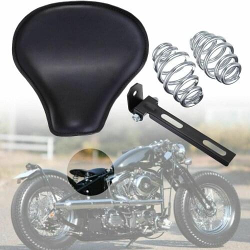 3"Saddle Leather Motorcycle Seat Vintage Spring Bracket For Harley Chopper Bobber Honda Custom Solo Seat