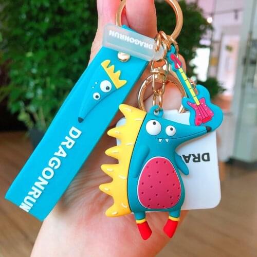 New Crocodile Keychain Original Cartoon Fox Key chains Childhood Lovely Hedgehog Car Keyring Pendant For Girl Bag Gifts