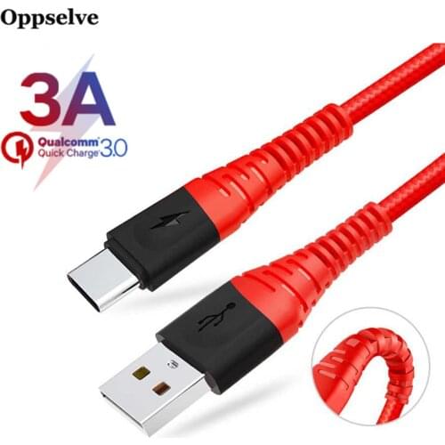 Oppselve Type C Cable for Samsung 2.4A Tablet Android Fast Charging Charger Mobile Phone Type-C Cable Wire USB C Cord 1m 2m 3m