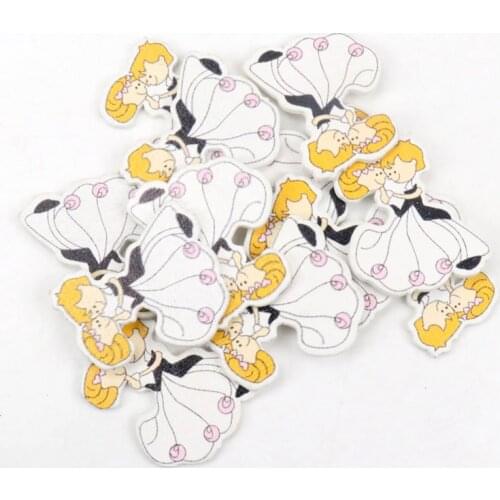 Lovely Wedding Wooden Flatback Scrapbooking Crafts For Home Decoration 20pcs 40x32mm