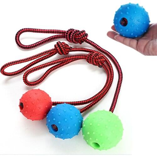 Dog Toys Rubber Elastic Rope Ball Puppy Interactive FunnyTraining Fun Playing Outdoor Cleaning Teeth Chew Toy For Bite Biting