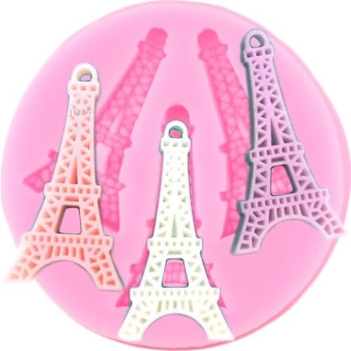Paris Tower Silicone Molds DIY Chocolate Mold Cupcake Topper Fondant Cake Decorating Tools Sugarcraft Candy Polymer Clay Moulds