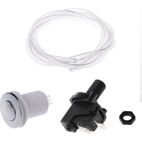 Bath Tub Spa Waste Garbage Disposal Self-Lock Air Switch Push Button Air Hose Air Button Switch On Off Push Kit Bath Tub Spa Wa