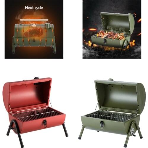 Charcoal Grill BBQ Steel Folding Grill Outdoor Smoke BBQ Grill Charcoal