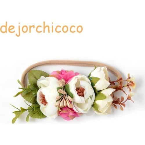 Wedding girls party flowers headbands Childrens dancing floral hairbands baby hair accessories Kids photo pros [dejorchicoco]
