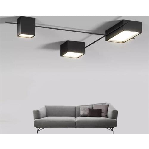 Nordic LED Ceiling Lamp Geometric Line Creative Living Room Bedroom Home Decor Ceiling Light Fixture Surface Mount Panel Lightin