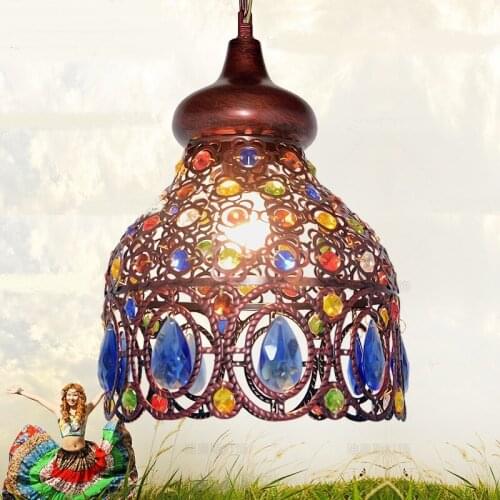 Southeast Asia Thai pendant lamps color crystal Mediterranean Bohemian restaurant aisle lamps pendant lights ZA626 ZL53 YM
