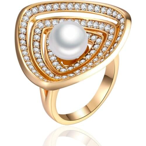 MAIKALE Luxury Cubic Zirconia Big Wide Rings Gold Gem Stone CZ Large Wild Wedding Band Rings for Women Party Jewelry Gift