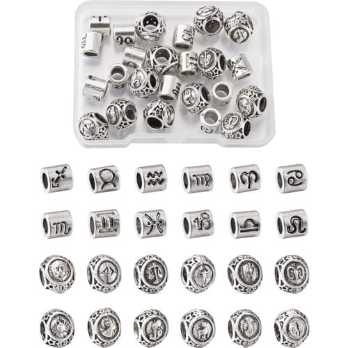 1 Box Pandahall Tibetan Style Hollow Zinc Alloy Beads Round Cadmium Lead Free Beads for Necklaces Bracelets Jewelry Making